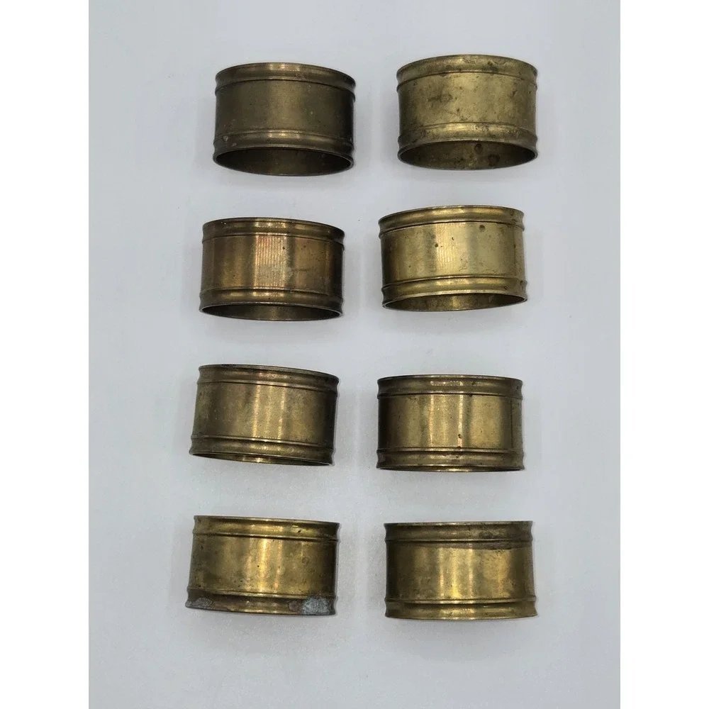 Vintage Brass Napkin Rings Set of 8 Minimalist‎ Mid Century Table Decor